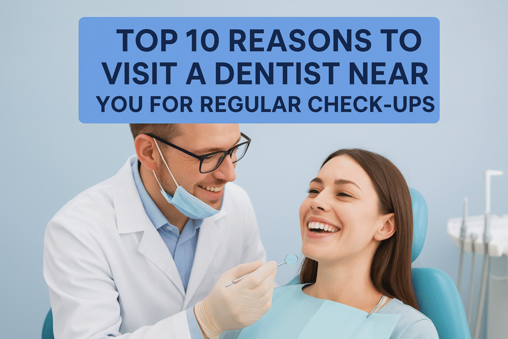 Dentist near me performing regular dental check-up in Noida