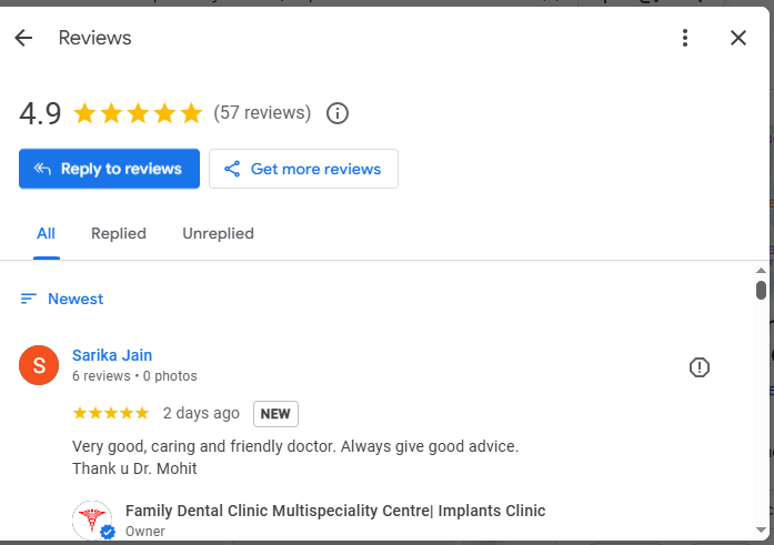google reviews screenshot