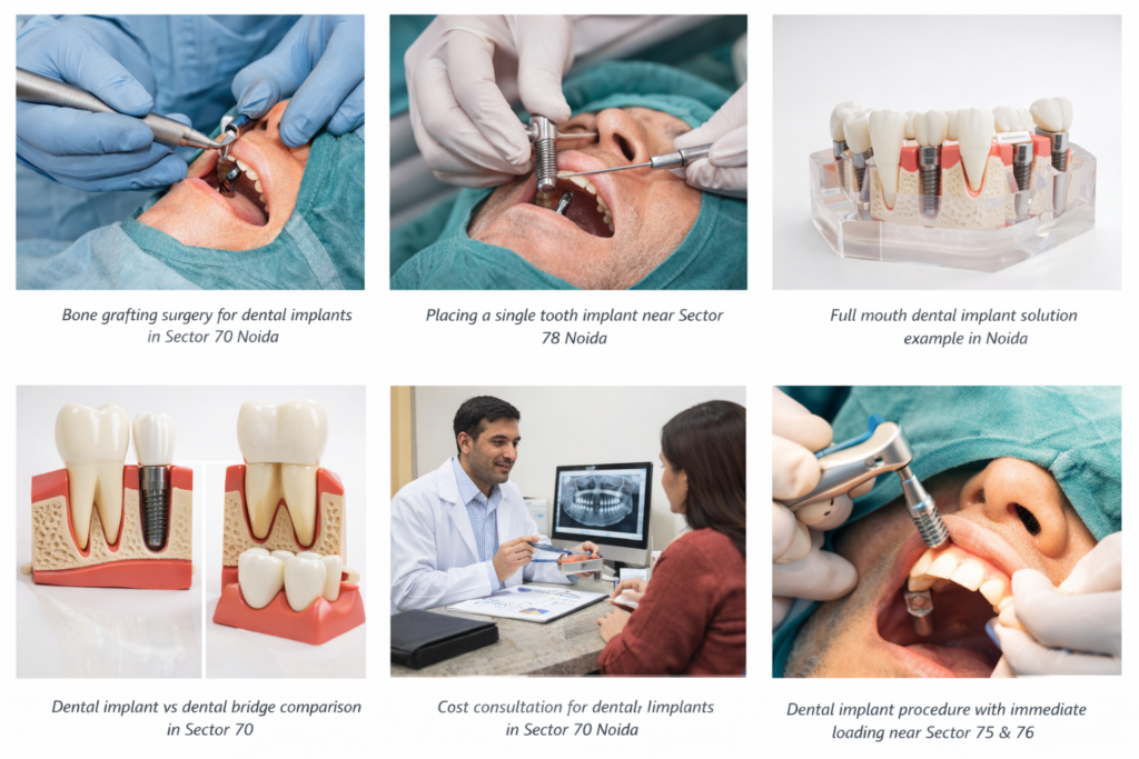 Dental implant procedure setup at clinic in Sector 70 Noida