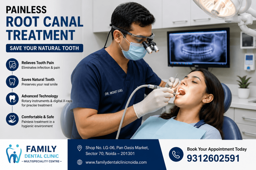 Dr Mohit Goel performing Root Canal Treatment